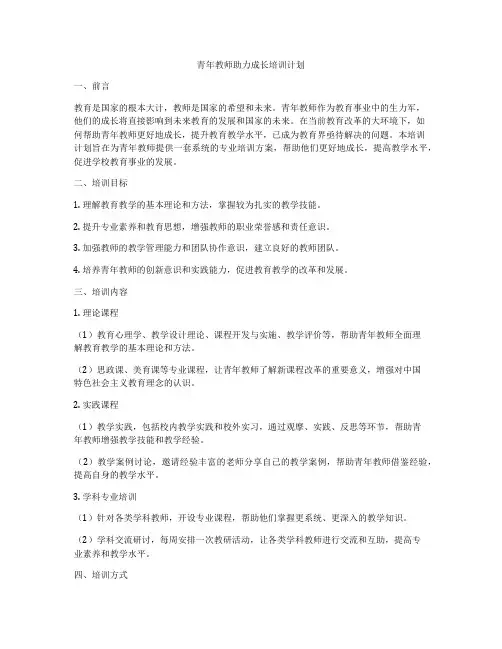 青年教师助力成长培训计划