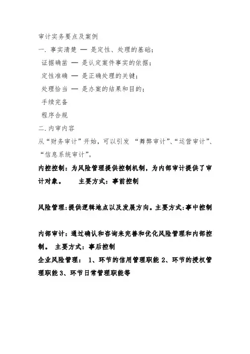 审计实务要点及案例