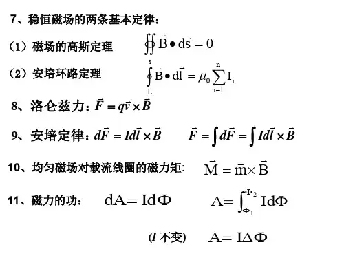 2020年大学物理下重点复习