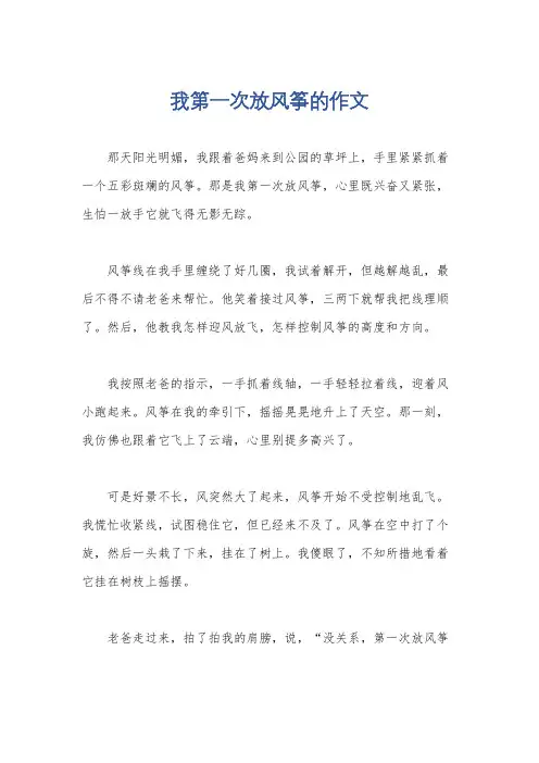 我第一次放风筝的作文
