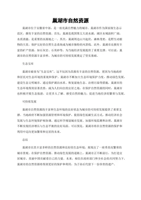 巢湖市自然资源
