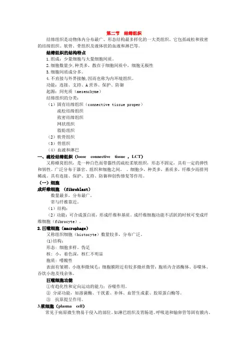 组织胚胎学--基本组织--结缔组织