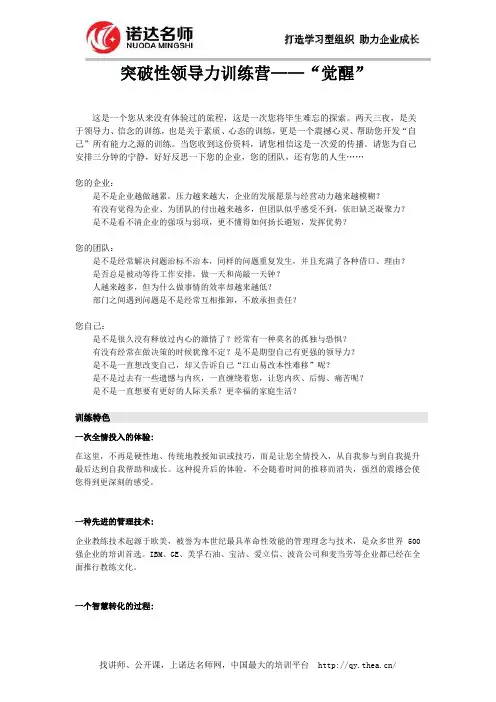 头脑风暴：高效会议管理技巧突破性领导力训练营——“觉醒”