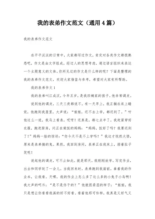 我的表弟作文范文(通用4篇)