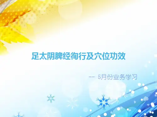 足太阴脾经徇行及穴位功效课件
