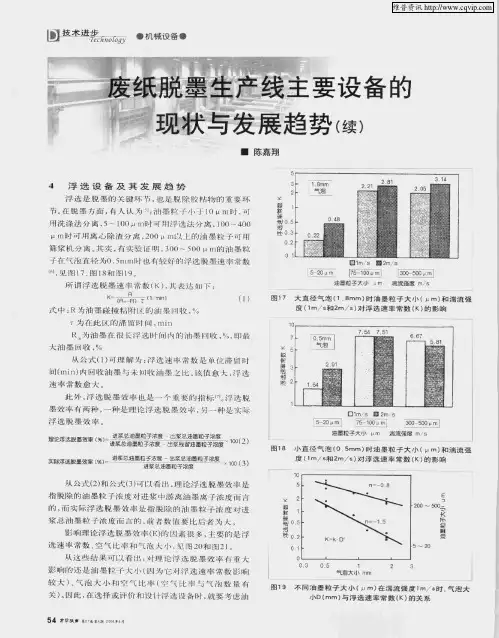 废纸脱墨生产线主要设备的现状与发展趋势(续)