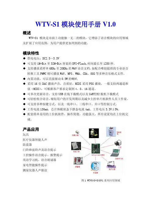 WT WTV-S1 模块 说明书 V1.0