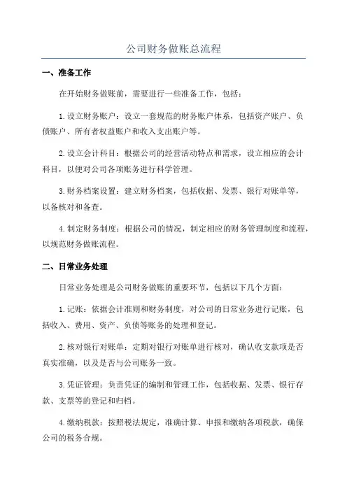 公司财务做账总流程
