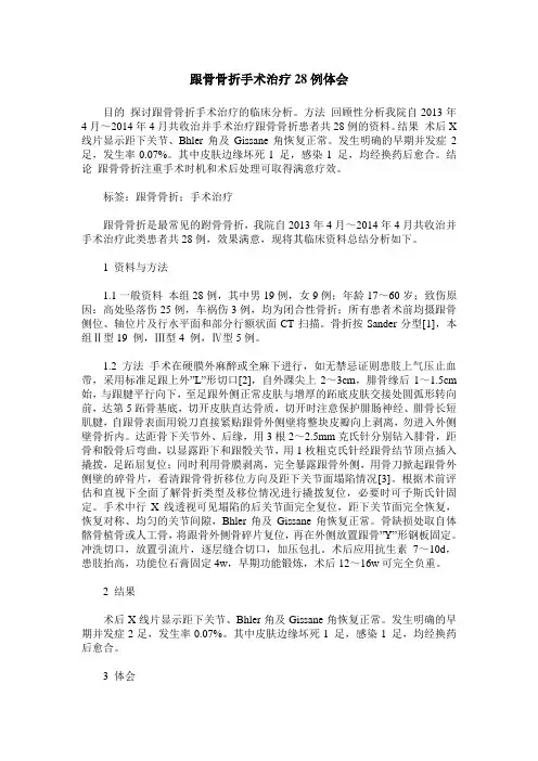 跟骨骨折手术治疗28例体会