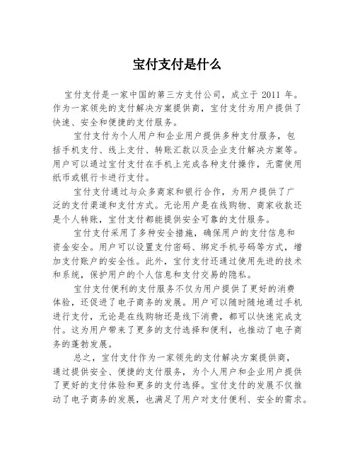 宝付支付是什么