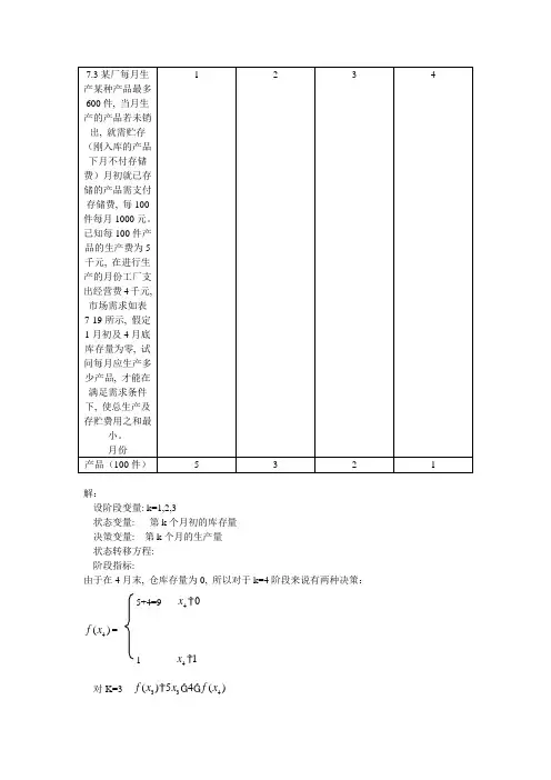 胡运权运筹学第七章习题解