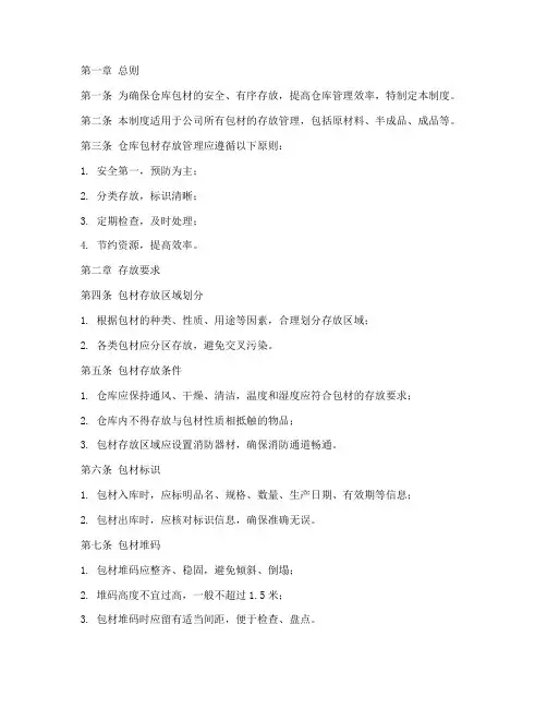 仓库包材存放管理制度范本