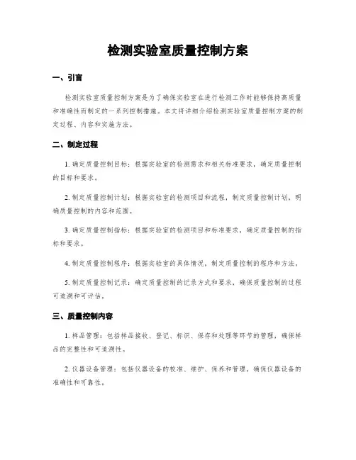 检测实验室质量控制方案