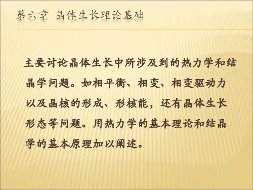 第六章  晶体生长理论基础