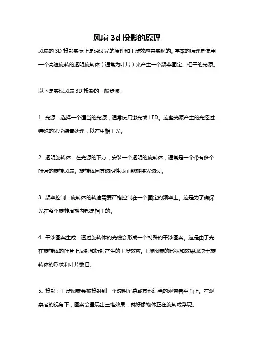 风扇3d投影的原理