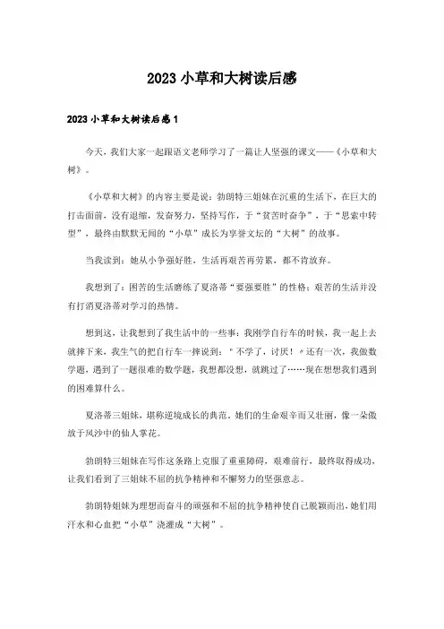 2023小草和大树读后感_7