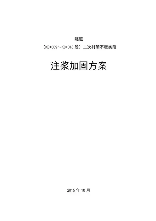 隧道二衬空洞注浆方案