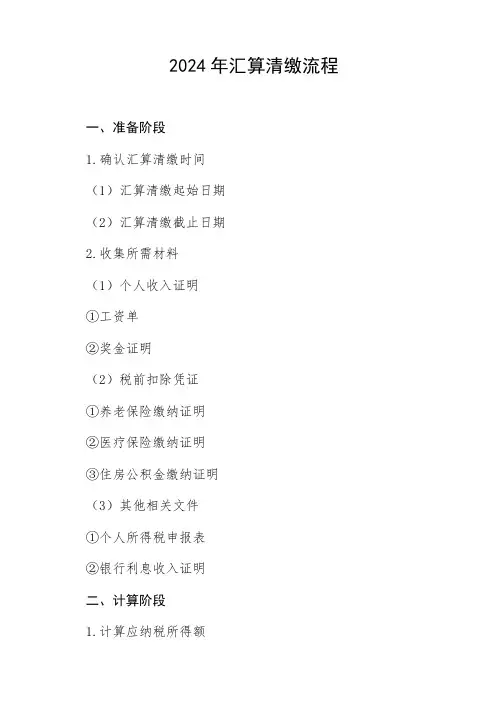 2024年汇算清缴流程