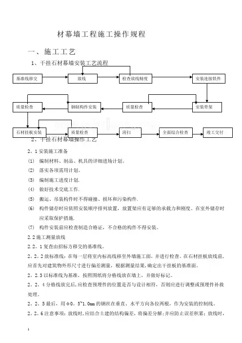 干挂石材幕墙施工操作工艺-secret