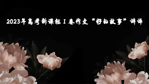 2023高考新I卷作文“好的故事”讲评 课件18张