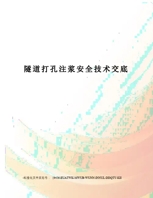 隧道打孔注浆安全技术交底