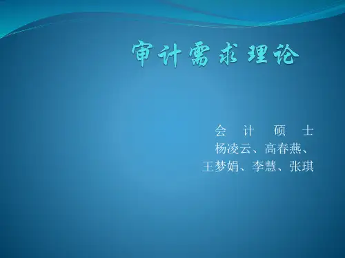 审计需求理论-文档资料