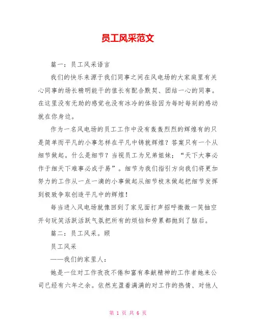 员工风采范文