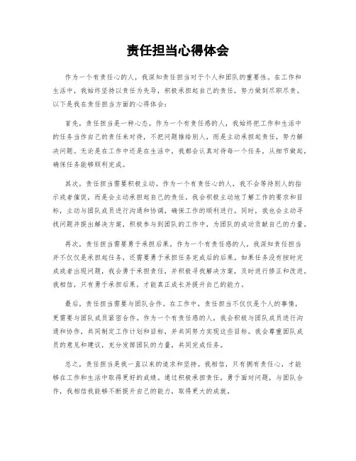 责任担当心得体会