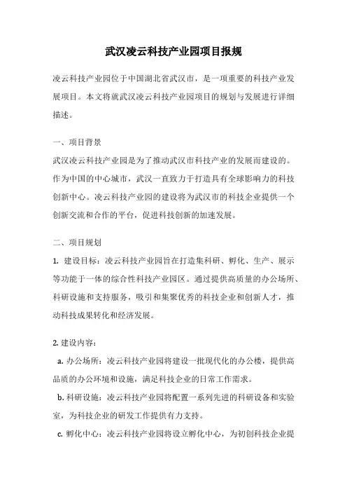 武汉凌云科技产业园项目报规