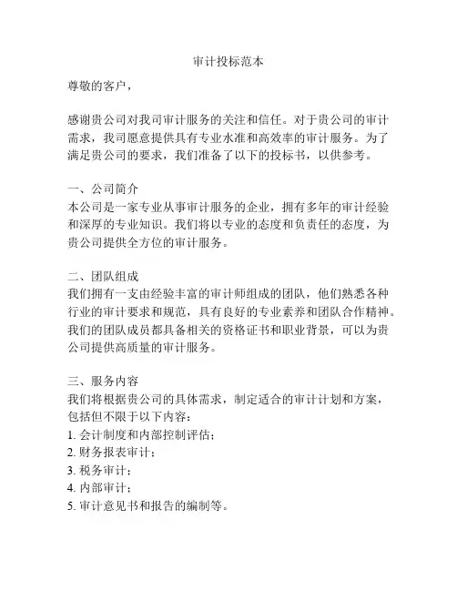 审计投标范本