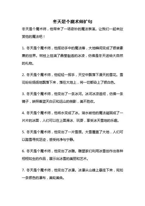 冬天是个魔术师扩句