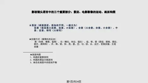 影视镜头语言的基本知识PPT课件