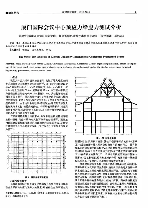 厦门国际会议中心预应力梁应力测试分析