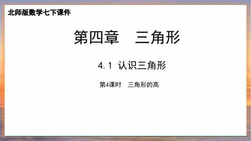 北师版数学七年级下册《4.1 认识三角形》第4课时 三角形的高课件(新版17页)