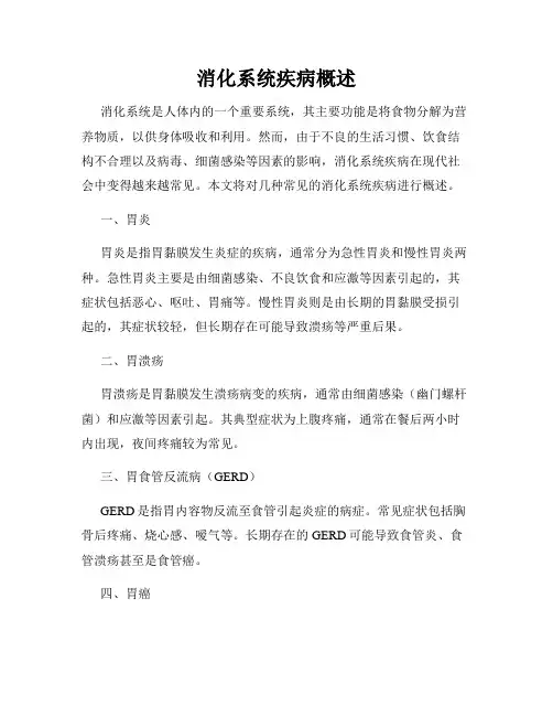 消化系统疾病概述