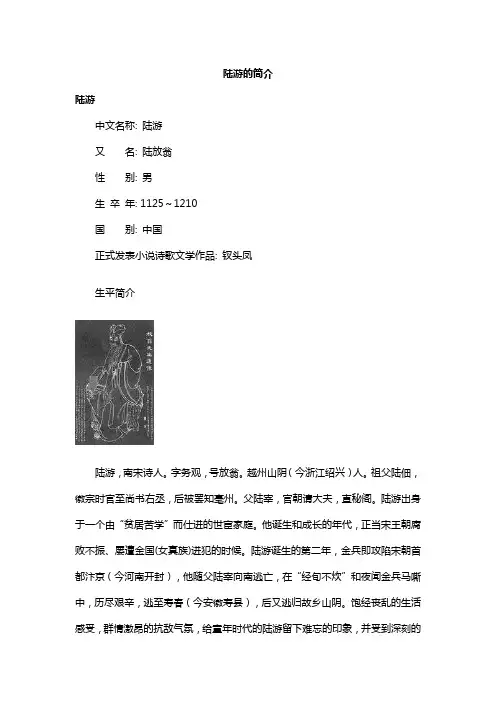 陆游的简介
