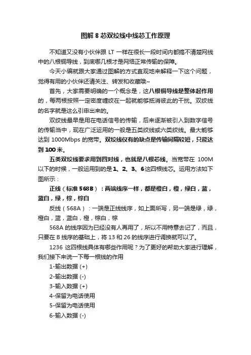 图解8芯双绞线中线芯工作原理