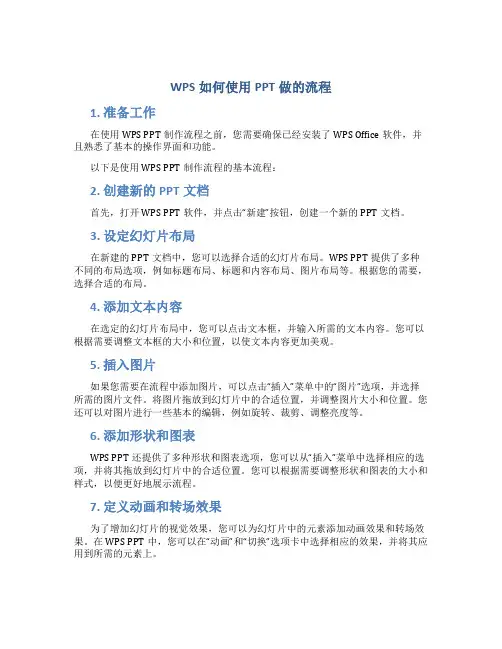 wps如何使用PPT做的流程