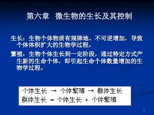 微生物学(周德庆版)第六章 微生物的生长及其控制