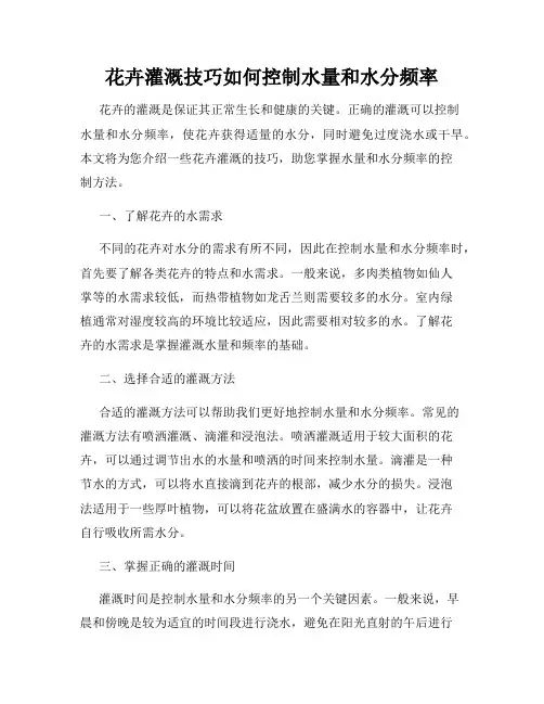花卉灌溉技巧如何控制水量和水分频率