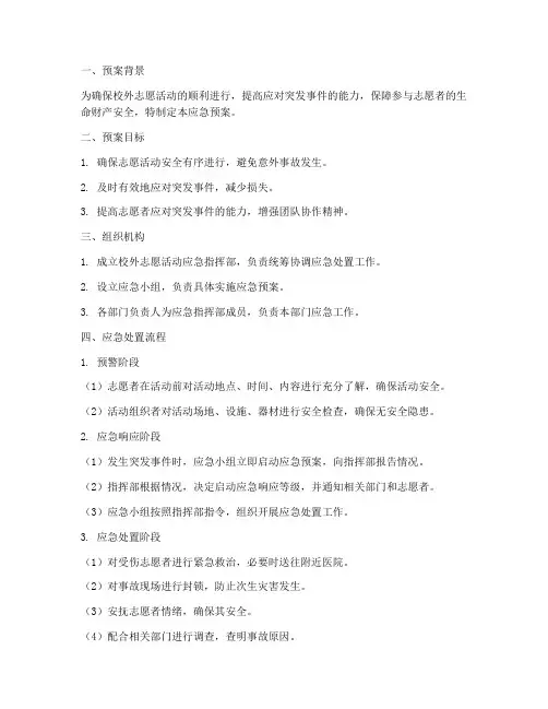 校外志愿活动应急预案