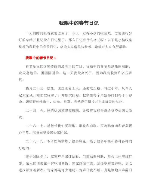我眼中的春节日记
