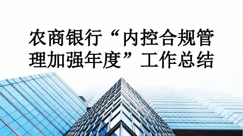 农商银行“内控合规管理加强年度”工作总结