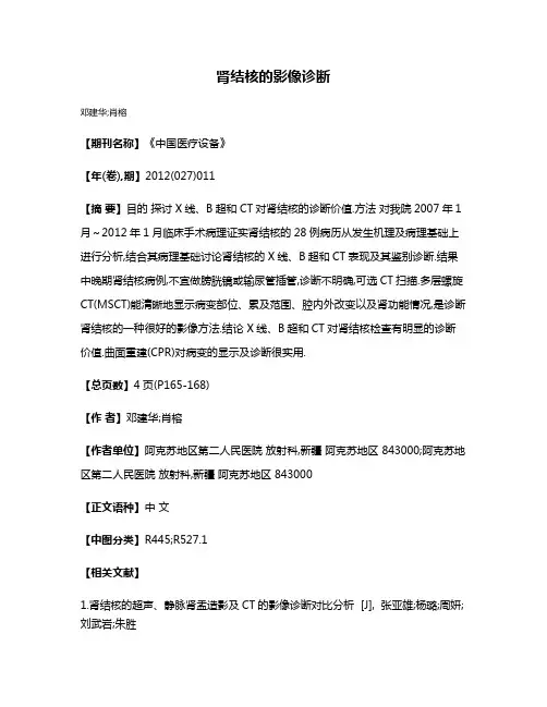 肾结核的影像诊断