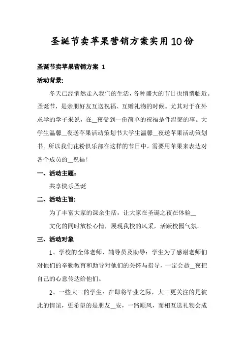 圣诞节卖苹果营销方案实用10份