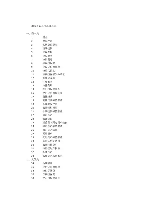 担保企业会计核算方法.修改