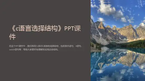 《c语言选择结构》课件