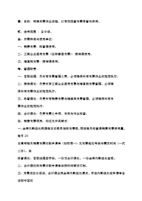 发票管理规范
