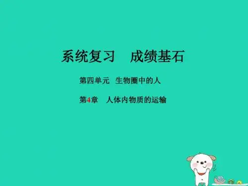 2018年中考生物第一部分系统复习第4单元第4章人体内物质的运输课件
