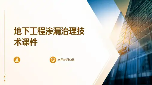 地下工程渗漏治理技术课件